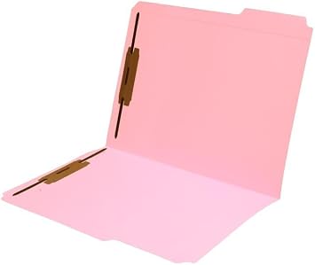 11 pt Pink Folders, 1/3 Cut Top Tab - Assorted, Letter Size, Fastener Pos #1 and #3 (Box of 50)
