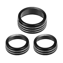 3pcs Car Air Conditioner Knobs Decals AC Radio Switch Knob Cover for Dodge Durango 2017-2020 for Jeep Cherokee Grand Cherokee 17-21 Black