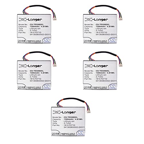 5-Pack XSP Battery for Texas Instruments TI-Nspire CX TI-Nspire CX CAS N2AC2L1A TI-84 Plus C Silver Edition TI-Nspire Touchpad TI-Nspire CAS Touchpad TI-84 C Silver PN 3.7L1060SP 3.7L1230SP