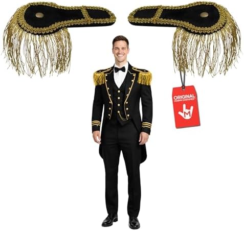 Nicky Bigs Novelties Cosplay Ringmaster Shoulder Epaulettes Gold Fringe Boards Costume Accessories