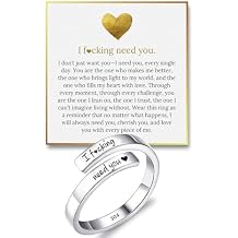 I Fcking Need You Ring by Hope Rings 304 Stainless Steel Rings for Her Adjustable Couples with Gift Box & Message Card Tarnish Free Jewelry Romantic Gift for Girlfriend or Boyfriend