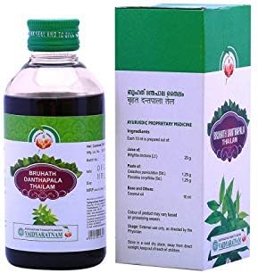 Vaidyaratnam Oushadhasala BRUHATH DANTHAPALA THAILAM (200 ML) - by Venus.Exports