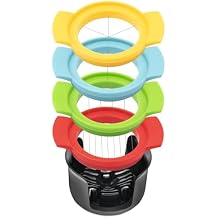 Egg Slicer, 4-in-1 Stainless Wire Egg Slicer for ard Boiled Eggs, Soft Fruit & More Effortless Egg Cutter for Salads, Sandwiches, Charcuterie Boards (Perfect for Strawberries, Bananas, Grapes)