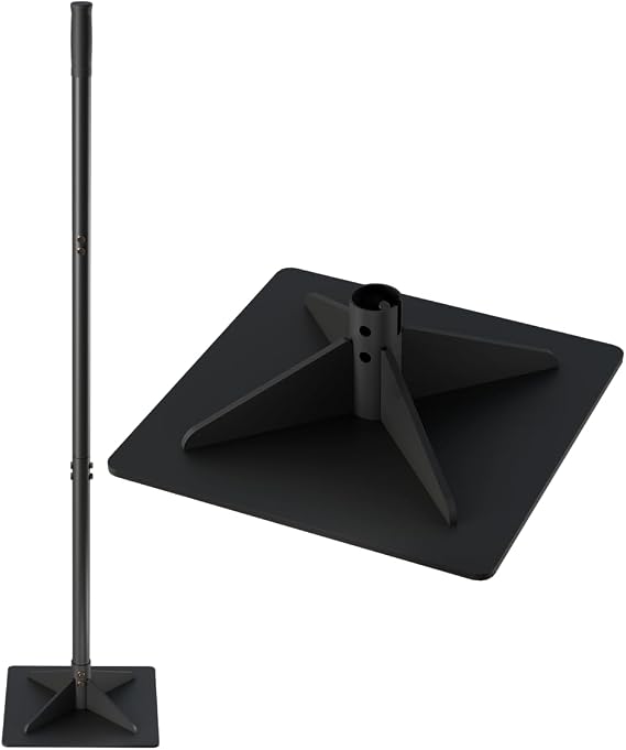 Thickened Garden Steel Tamper with 47 inch Adjustable Handle & Rubber Grip, 10"x10" Heavy Duty Soil Tamper Tool for Ground & Gravel Leveling, Steel Dirt Compactor for Yard, Sand, Driveway