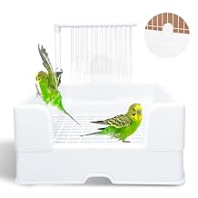 Parakeet Bath, Parrot Bird Bathtub for Cage,Parrot Automatic Bathtub with Shower,for ParakeetPsittacus ErithacusLovebirdsBudgies, white