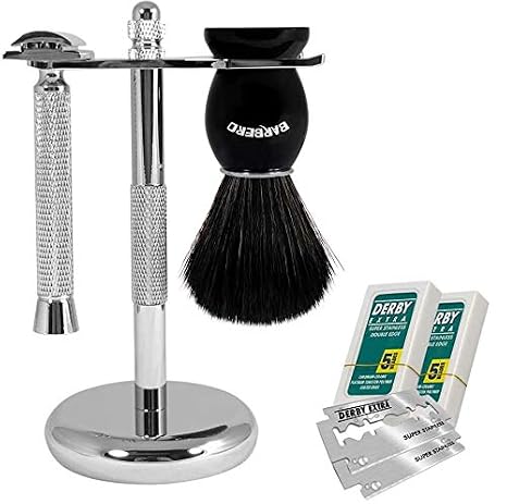 Barbero Shaving Kit + 10 Safety Razor Blades