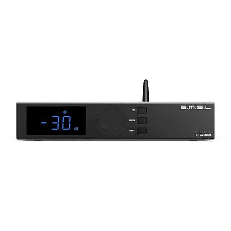 SMSL A300 HiFi Power Amplifier Class D Integrated Amp SDB Sound Effects Hi-Res Audio Receiver, RCA, Bluetooth 5.0, USB Input, 165W x 2 THD+N 0.004% with Remote Control