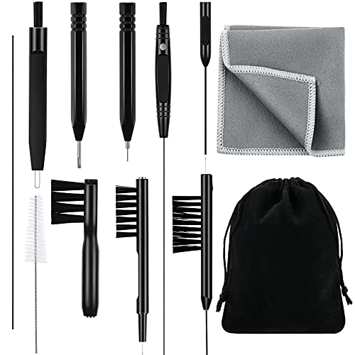 Patelai 12 Piece Hearing Aid Cleaning Kit Includes Wax Loop, Magnet, Vent Cleaner & Multi Brush Set with Cloth, Storage Bag for Hearing Aids, Earbuds, Headphones, Amplifiers Ideal Gift for Family