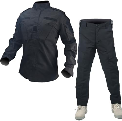 Tactical Military Camo BDU Uniform Set for Men Combat Shirt & Pants Ripstop Apparel for Outdoor Hunting Airsoft Paintball