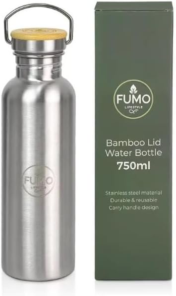 Single wall Stainless Steel Water Bottle | Eco Friendly Reusable Bottle | Non Insulated | Ultra Lightweight | Plastic Free and Leakproof (750ml)