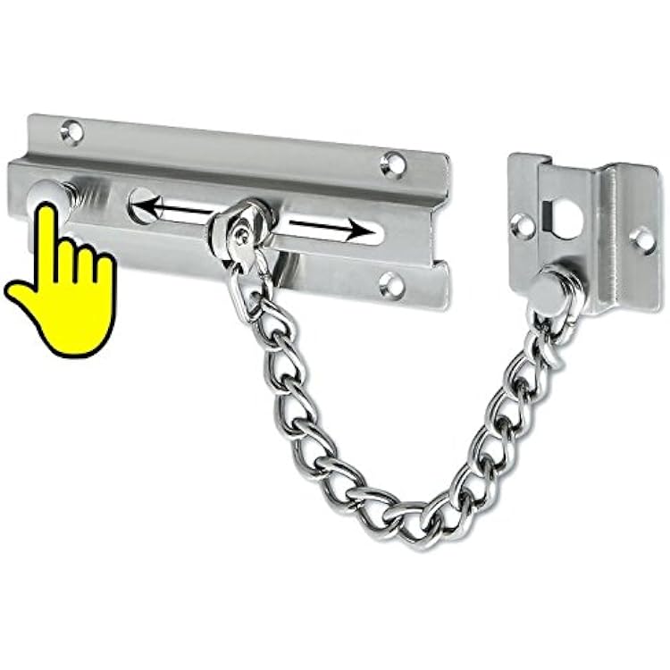 Alise Chain Door Guard Lock,Door Chain Locks with Safety Spring Anti-Theft Press Latch,Stainless Steel Gate Latches,Brushed Finish FD5000