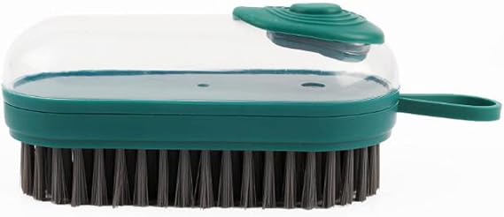 Multifunctional Hydraulic Laundry Brush Shoe Brush Pot Brush Press Type Brush Household Soft and Hard Wool Cleaning Board Brush (Green)