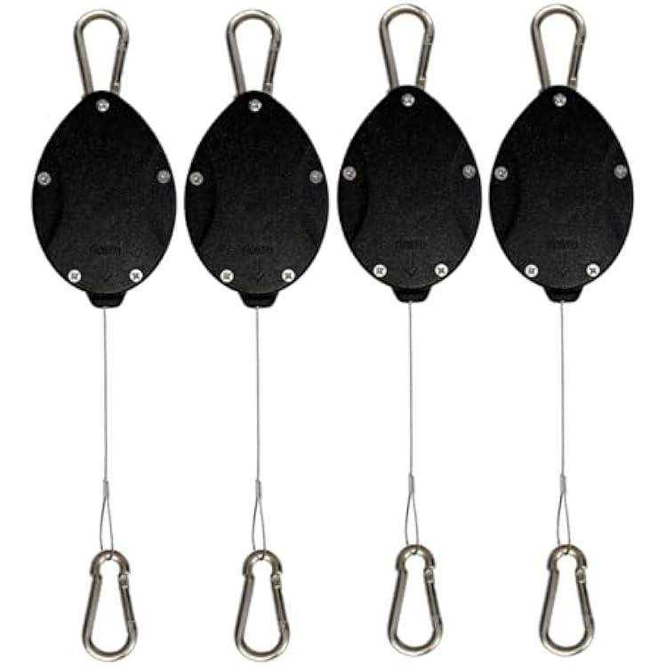 4 Pack Plant Hook Pulley, 2024 Upgraded Retractable Plant Hanger Easy Reach Hanging Flower Basket for Garden Baskets Pots and Birds Feeder Hang High up and Pull Down to Water Or Feed