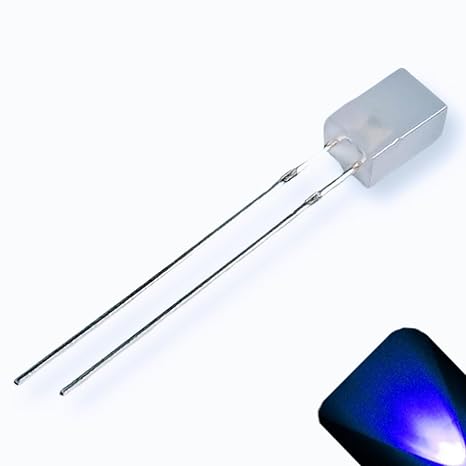 12V 5mm Cube Frosted Blue LED Internal Resistor 7-15V (Pack of 100)