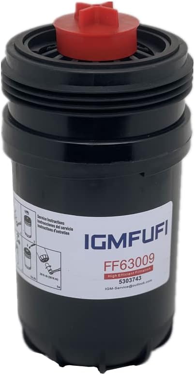 FF63009 Fuel Filter Replaces for FF63054NN 5303743 BF63000 5660774 | Fits for QSB 4.5L/6.7L,ISB 6.7L/B6.7L,ISL 8.9L/L9 Diesel Engines