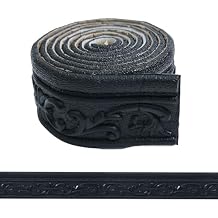 WADILE 180" x 3.1" Crown Molding Peel and Stick, Flexible Wallpaper Border Wall Trim Border, Self Adhesive Mirror Moulding Frame Lines, 3D Edging Foam Ceiling Baseboard, Black