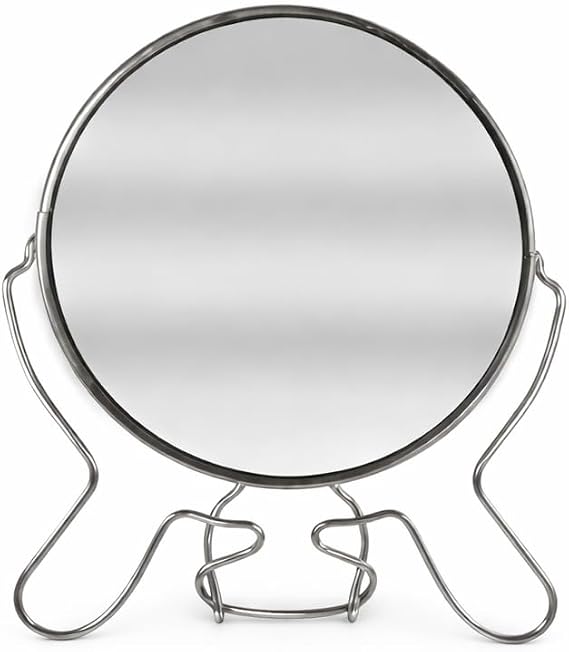2 Way Cosmetic Mirror Double Sided Magnifying Mirror Vanity Makeup Mirror Portable Dressing Table Durable Circular 360° Rotating Foldable Beauty Mirror For Bathroom Shaving Travel Skincare(1pc)