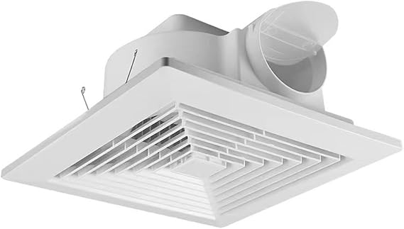 Integrated Ceiling Ventilation Fans 20x20cm White Powerful Silent Exhaust Fans Ceiling Mounted Exhaust Fan Bathroom Extractor Fan for Kitchen Bathroom Household(20 * 20cm)
