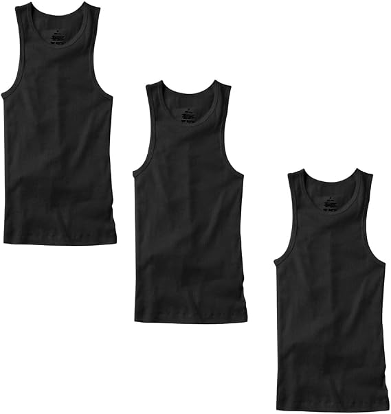 TZ Promise 3-6 Pack Men's Tank Top Undershirt 100% Cotton Plain Ribbed Workout A-Shirts