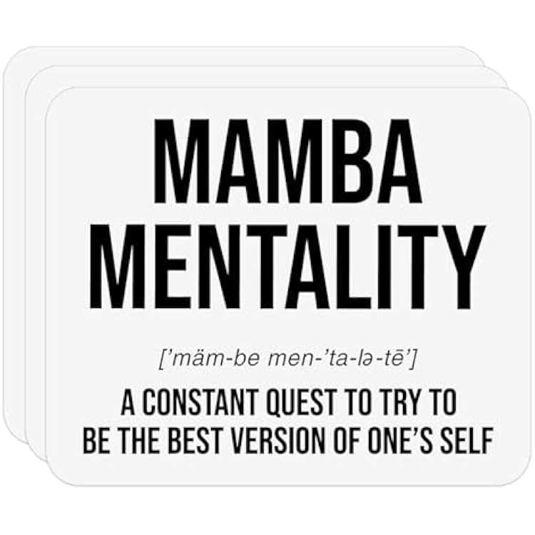 Pack of 3 Mamba Mentality Motivational Quote Inspirational Definition Sticker, 4x3.3 Inches