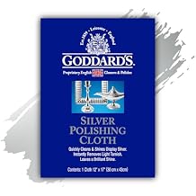 Goddard's Silver Polishing Cloth for Jewelry, Remove Tarnish on Plated or Sterling Silver, Gold, Antiques, and Leaves Tarnish Protection, 1 Cloth