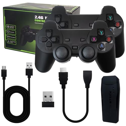 Wireless Retro Video Game Console Stick 20000 Games Classic Games, M8 TV Console with 9 Emulators, 4K HDMI Output for TVPCProjector, with 64GB TF Card Support Multiple Format Games