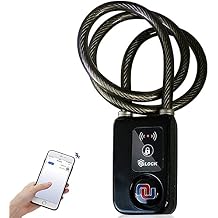 Nulock Keyless Bluetooth Bike/Motorcycle/Gate Lock IP44 Splash-Proof Cycling Lock with 110db Alarm, 0.38" Diameter 31-inch Braided Steel Cable (2025 Version)