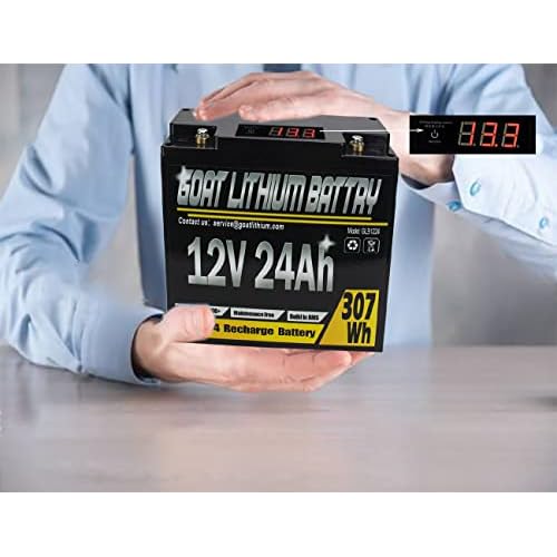 12V 24AH Rechargeable lifepo4 Lithium Battery | 4000 Deep Cycle | Perfect for Solar Generator, Solar Panel, UPS, Boat, Mobility Scooter, UPS, Outdoor Light,Fish Finder, Power Station