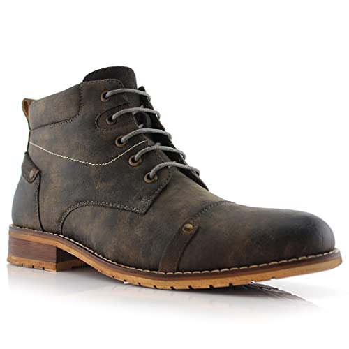 Ferro Aldo Mens Ankle Boots | Lace-Up Cap Toe Chukka Style Dress Boot | Casual Fashion for Work