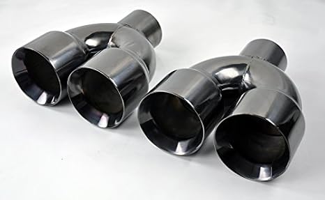Dual 4.0" Quad Style Titanium Finish Exhaust Tips for Dodge Challenger 2008-2023