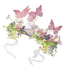 butterfly headbands for women girls bride crown trendy flower rhinestone head bands tiara floral hair accessories prom wedding (purple, 1)