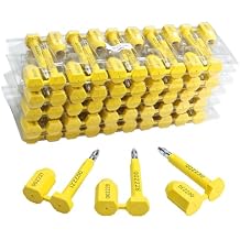 NovelBee 50pcs Bolt Seals for Containers,Metal Seals for Container,Shipping Container Locks,Shipping Seal with Print Progressive Numbering for Cargo Containers,Truck Trailers (Yellow)
