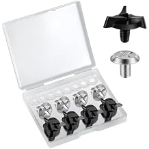 NQEUEPN 8pcs Motorcycle Helmet Screws, Helmet Visor Screws with 8pcs Rubber Washers Motorcycle Helmet Accessories (Black, Silver)