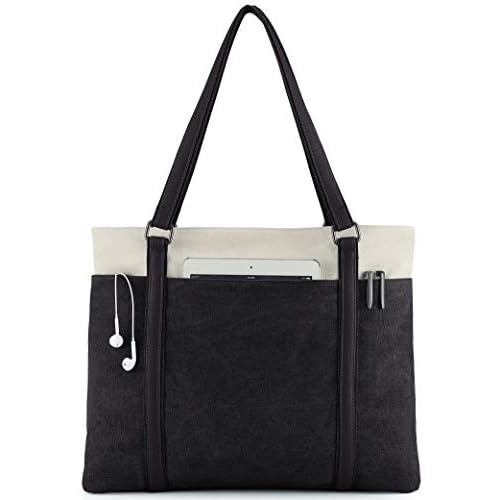 Wxnow Women Laptop Tote Bag Canvas Handbag Purse Shoulder Bag | Laptop, Canvas, Purse