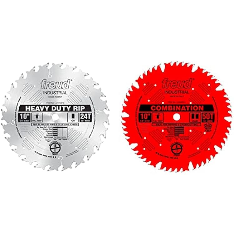 Freud LM72M010 10 Rip Saw Blade and Freud LU84R011 10 Combination Saw Blade
