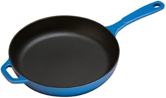 Lodge Enameled Cast Iron Skillet, 11 Inches, Caribbean Blue | Smooth Enameled Interior Cast Iron Skillet for Braising, Sauteing & Slow Cooking, Oven Safe & Easy to Clean