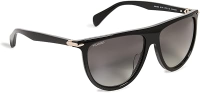 Rag & Bone Womens Rounded Flat Top Sunglasses, Black, One Size