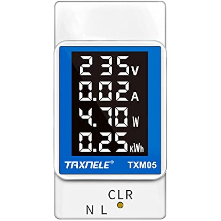 4 IN 1 Din Rail AC Monitor 50-300V 110VAC 230VAC 100A Multi Function Voltage Amperage Power Meter LCD Digital Backlight Energy Monitor Built-in Current Transformer Voltmeter Ammeter Wattmeter
