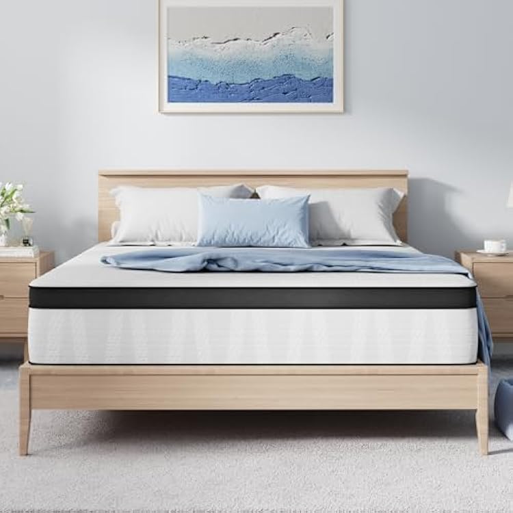 Avenco Full Mattress, 10 Inch Medium Firm Full Size Mattress in a Box, Hybrid Mattresses with SmartsTM Coil Pocket Springs for Motion Isolation, Strong Edge Support, CertiPUR-US Certified