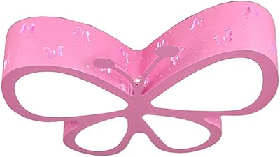 Modern Childrens Room Ceiling Light, Bedroom Close to Ceiling Ligh,t Fixture LED Dimmable Creative Butterfly Lamp, Kindergarten Girls Princess Room Lamp 50 x 40 x 10 cm 48W PinkWhite Pink