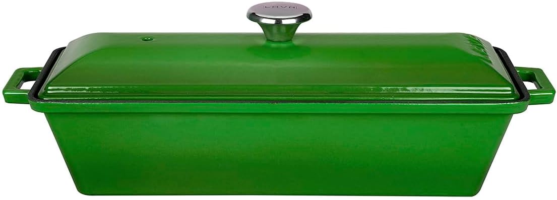 Lava Döküm Ekmek Kabı/Terrine 11X29cm - Yeşil