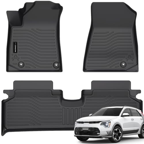 All Weather Floor Mats Fit for Kia NIRO EVNot PHEV 2023 2024 2025 TPE Rubber Liners Set NIRO EV Accessories All Season Guard Odorless Anti-Slip Floor Mats