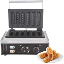 Commercial Waffle Corn Dog Hot Dog Cheese Stick Maker Machine, 6 PCS 110V 1550W, 5-min Timer