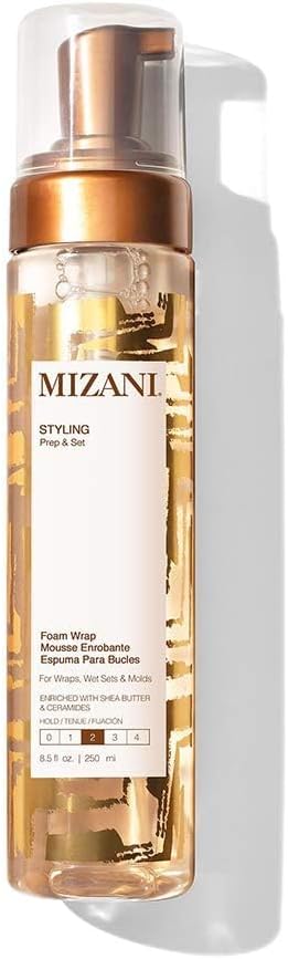 Mizani Styling Mousse, For Wavy To Curly Hair, Preps Hair For Wraps, Wet Sets and Molds, Enriched With Monoi Oil and Shea Butter, Styling Foam Wrap, 250ml