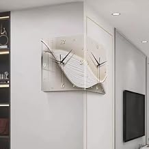 40cm,Corner Double-Sided Living Room Wall Clock, Led Three-Dimensional Corner Restaurant Decorative Clock, Punch-Free Corner Wall Clock, Silent Clock