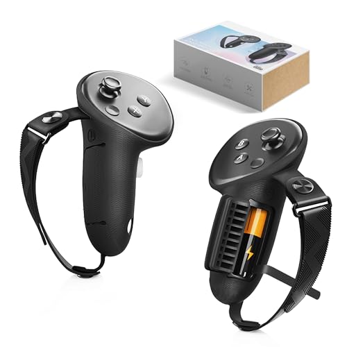 UPOK Controller Grips Accessories for Meta Quest 3Quest 3s Christmas, Silicone Controllers Protector with Battery Opening | Oculus Quest 3 Active Knuckle Leather Straps | Simple Fit AdultKid Use