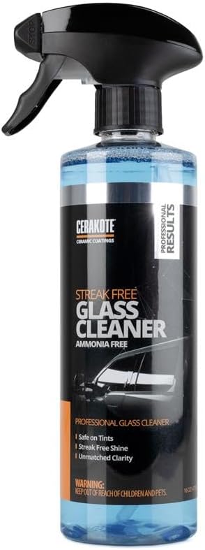 CERAKOTE Glass Cleaner (16 oz.) - Streak-Free Shine - Maximum Cleaning Strength - Safe on Window Tints - Unmatched Clarity for Car, Truck, and Other Vehicle Glass