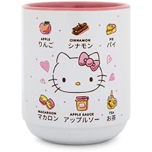 Hello Kitty Sanrio Apple Icons Asian Ceramic Tea Cup | Traditional Japanese-Inspired Mug Without Handle | Holds 9 Ounces