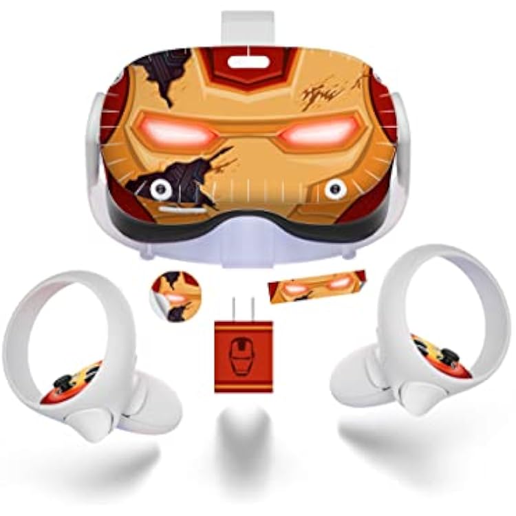 Full Wrap Skins for Oculus Quest 2 - Iron Armour Damaged - Sticker Kit Decal for Oculus Quest 2 - Easy-to-Install Protective Vinyl Sticker Cover Accessories