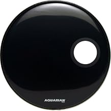 Aquarian Drumheads SMPTCC26BK Offset Ported Bass 26-inch Bass Drum Head, gloss black